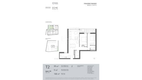 T2 com Varanda em Condomínio Exclusivo no Pinheiro Manso