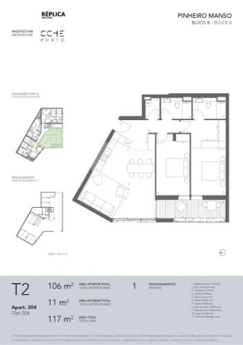 T2 com varanda e Garagem em Condomínio Exclusivo no Pinheiro Manso