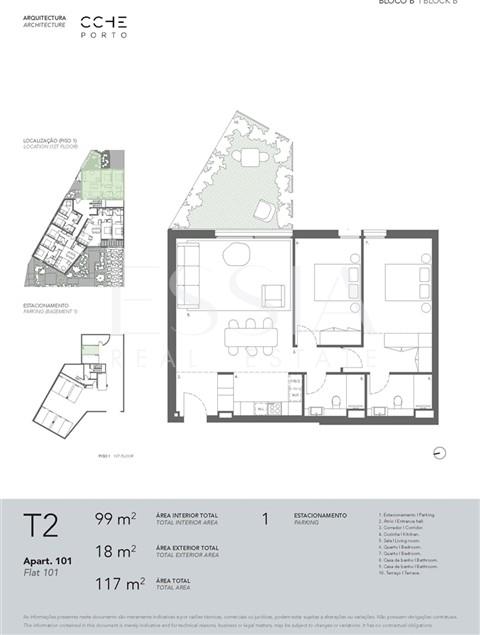 Apartamento T2 com Terraço e Estacionamento Privativo no Pinheiro Manso