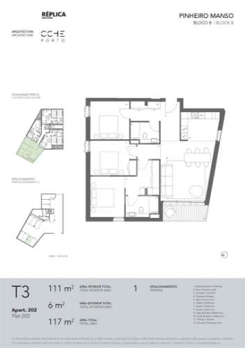 Apartamento T3 com Terraço e  Estacionamento Privativo no Pinheiro Manso