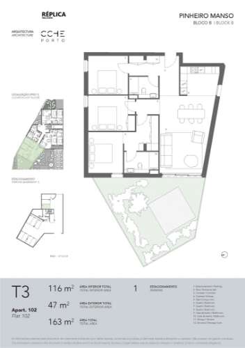 Apartamento T3 com Terraço e Estacionamento Privativo no Pinheiro Manso