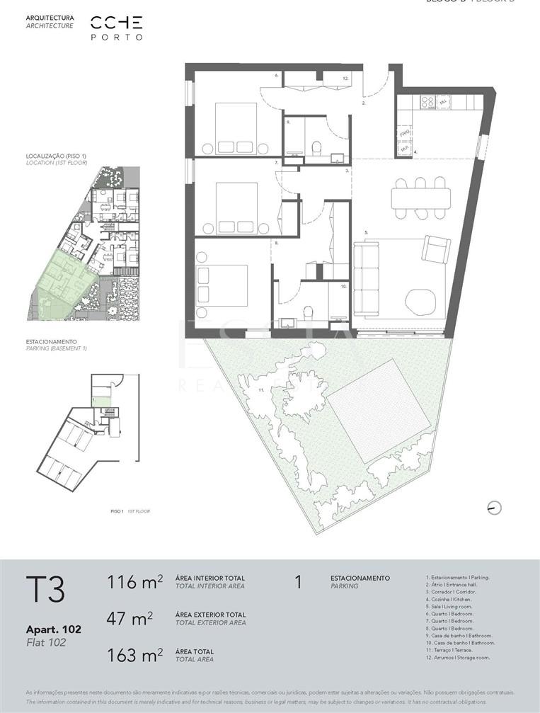 Apartamento T3 com Terraço e Estacionamento Privativo no Pinheiro Manso