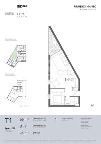 T1+1 com Varanda e  Garagem em Condomínio Exclusivo no Pinheiro Manso