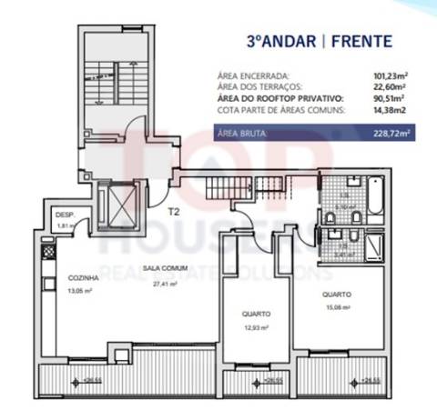 Apartamento T2 Novo com Rooftoop Privativo, garagem e arrecadação em Montenegro - Faro