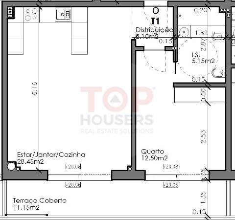 Apartamento T1 Novo com piscina no terraço e garagem - Olhão