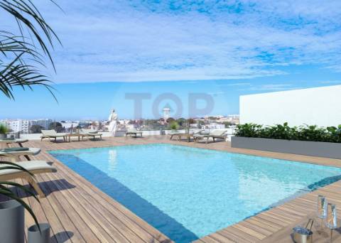 Apartamento T2 Novo com piscina no terraço e garagem - Olhão