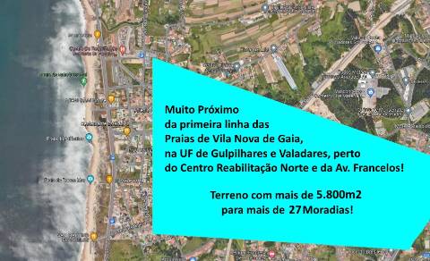 CPM20287 Terreno Urbano  Gaia p/ + 27 Moradias próximo Praias Gaia  + 5.800m2 Área Bruta Construção!