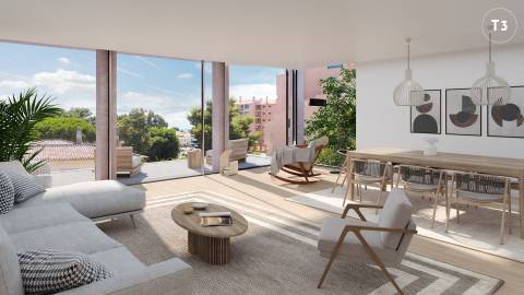 Apartamento T3 no The Coral com Varanda e 3 Lugares de Garagem na Gandarinha - Cascais