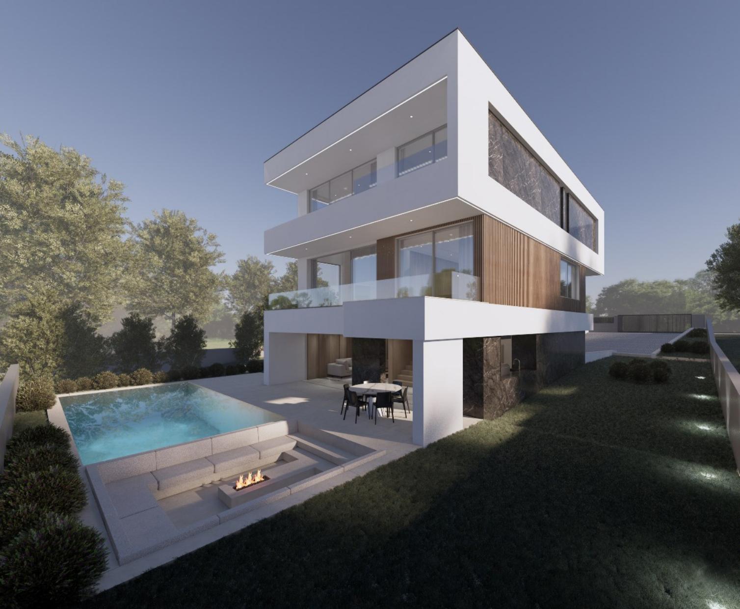 Moradia Isolada T4 de linhas contemporâneas com piscina em Nafarros, Sintra