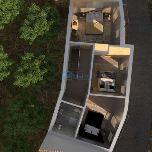 Moradia T3 com 2 pisos de arquitetura tradicional.