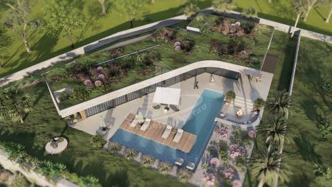 Moradia térrea implantada em 1870m2 de terreno