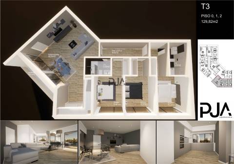 Apartamento T3 em Mangualde