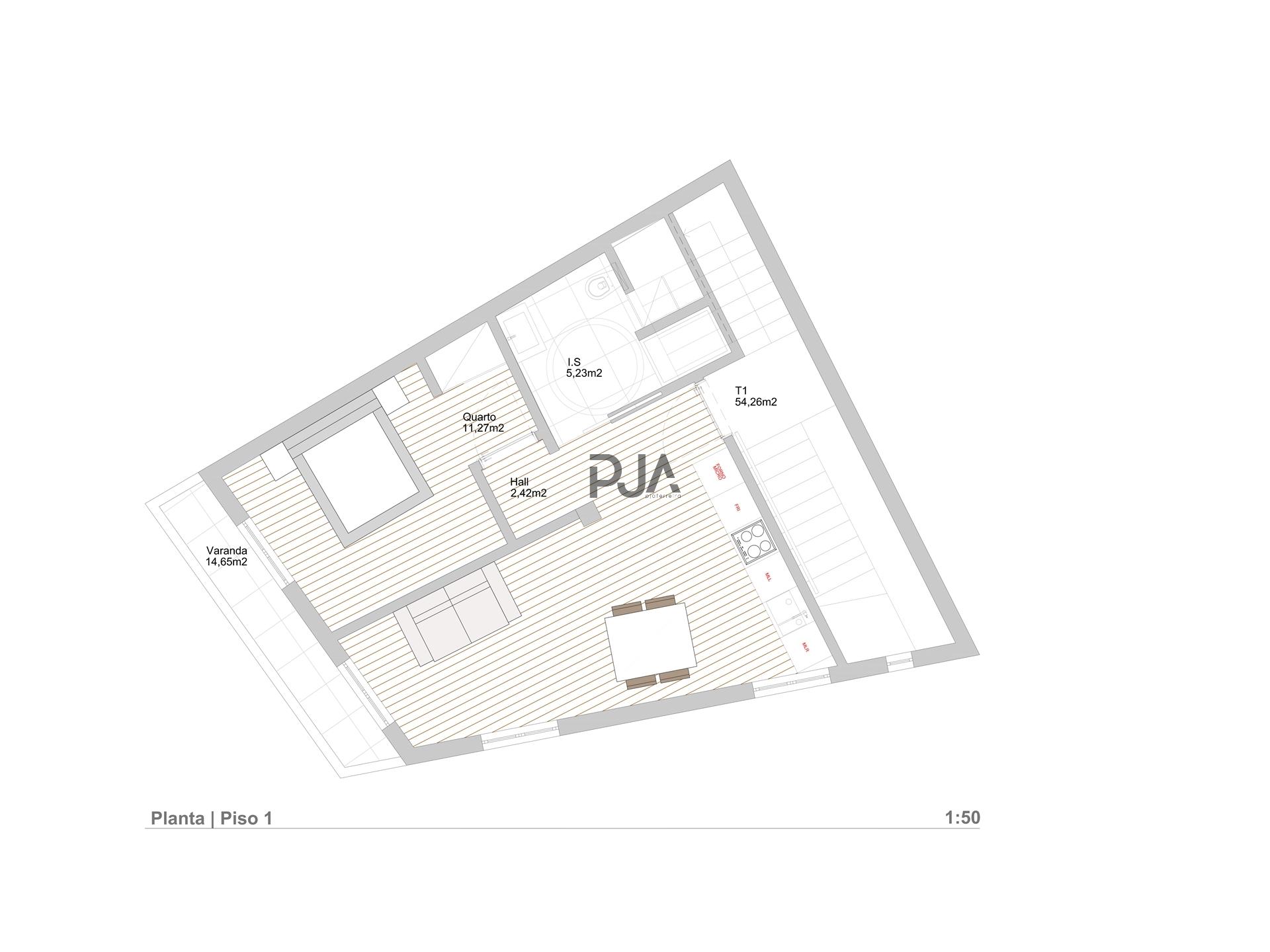 Apartamento T1 para arrendar em Abraveses, Viseu