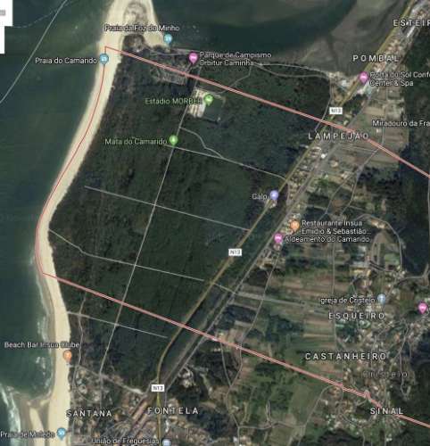 Moradia em Caminha com piscina em lote de 1550mts2