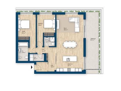 T3 novo c/ vista p rio e varanda