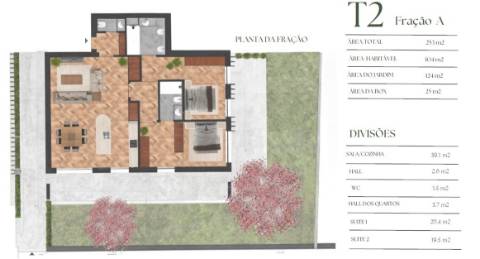 T2 c/ jardim à Marechal Gomes da Costa