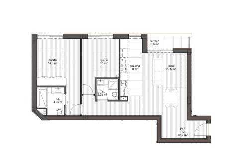 T2 c/ garagem no centro do Porto