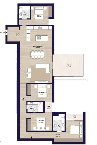 T4 novo c/ pátio em matosinhos sul