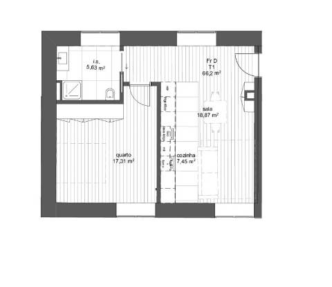 T2 c/ garagem no centro do Porto