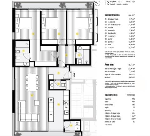 T3 vista mar e rio empreendimento Douro Atlântico