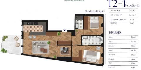 T2+1 c/ pátio no centro do Porto.