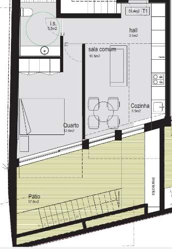 T1 c/ terraço na Foz Velha