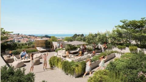 T3 com varanda e vista mar nos Jardins da Arrábida