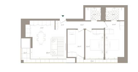 T3 c/ terraço de 36 m2 nos Jardins da Arrábida
