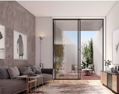 T0+2 de Luxo mobilado e totalmente equipado c/ pátio na Foz do Douro