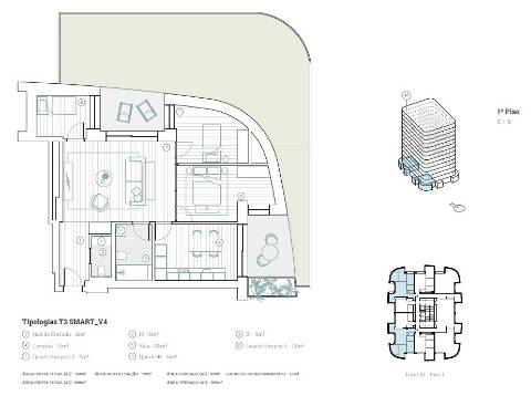 T3 | Terraço | Varandas, em construção, no Porto