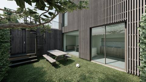 Moradia T4 c/ jardim junto ao rio nas Condominhas