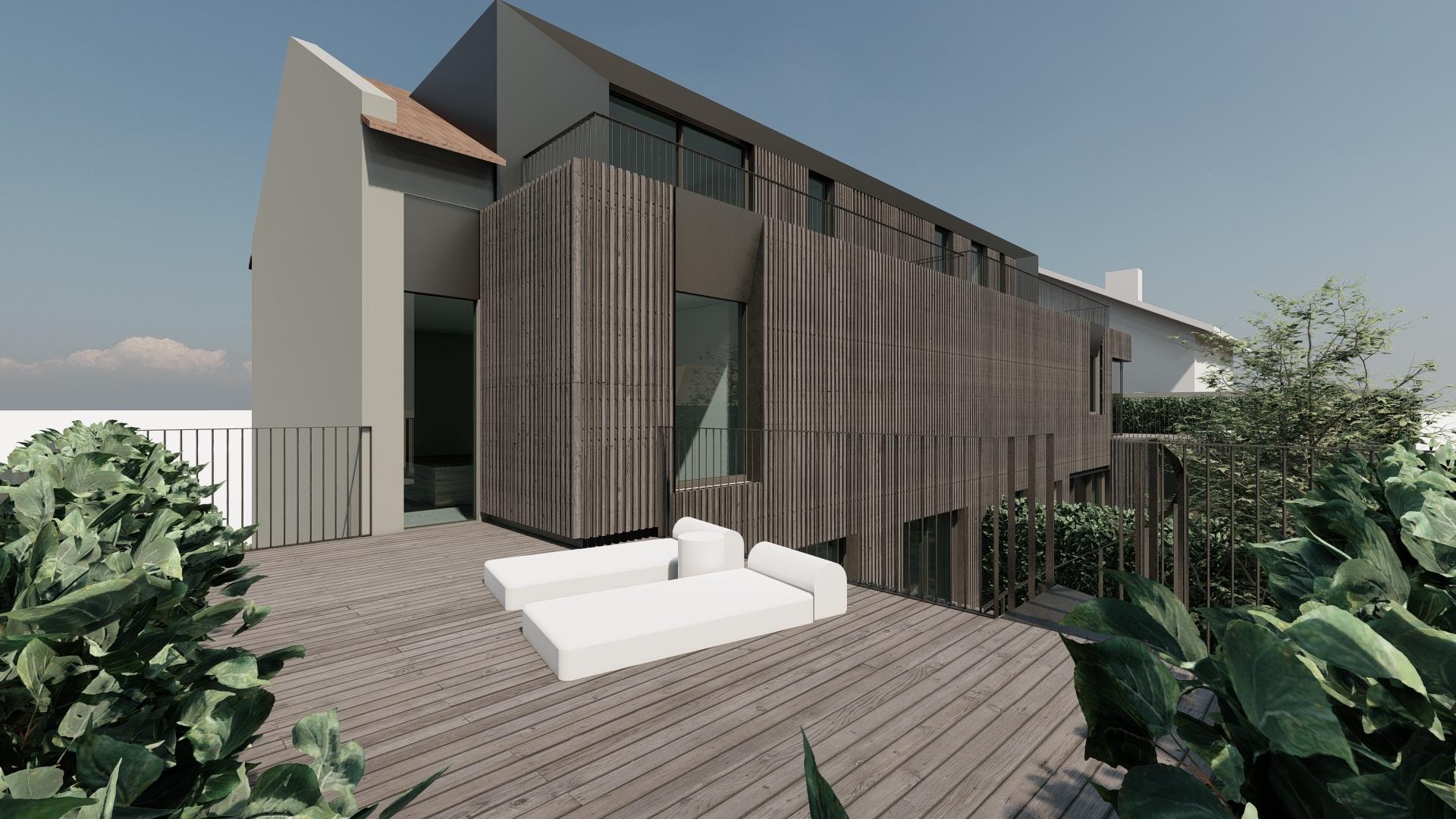 Moradia T4 c/ jardim junto ao rio nas Condominhas