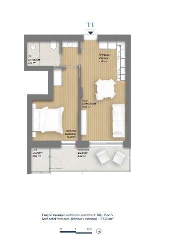 T1 em construção | Varanda | Garagem no Porto