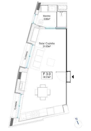 T0 novo nas Condominhas, inserido no Bloco 3 com 52 m2, lugar de garagem