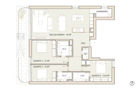 T3 | 304 MT2 Terraço Poente, em construção, no Bairro dos Músicos | Porto