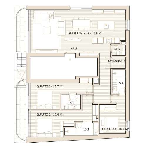 T3 | 284 MT2 Terraço Poente, em construção, no Bairro dos Músicos | Porto