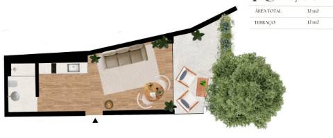 T0 com Terraço, em construção em Leça da Palmeira