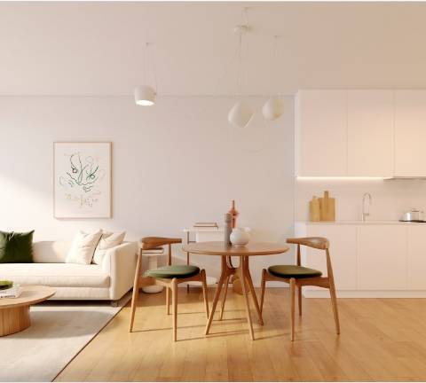 T0 Duplex com 1 Terraço e 2 Varandas, em construção em Leça da Palmeira