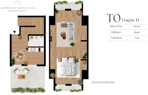 T0 Duplex com 1 Terraço e 2 Varandas, em construção em Leça da Palmeira