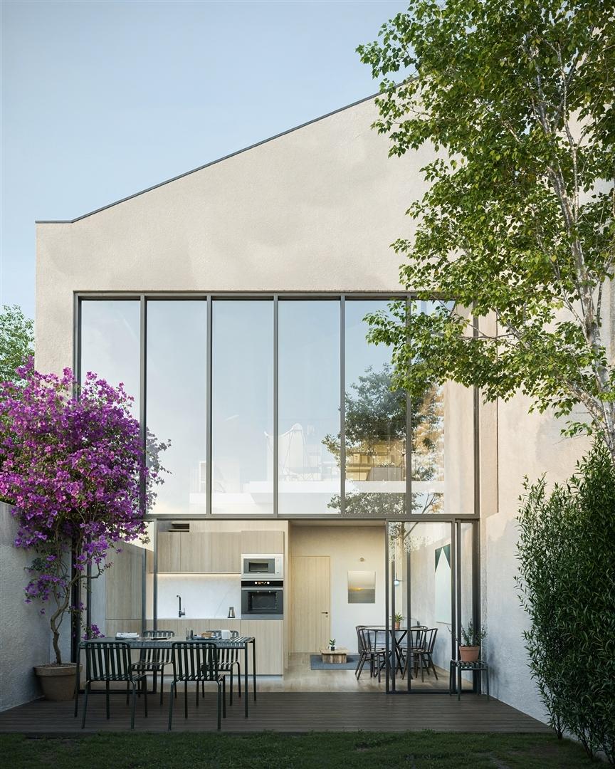 Moradia T3 nova c/ logradouro nas Condominhas, inserido no Bloco 2 com 156 m2, lugar de garagem