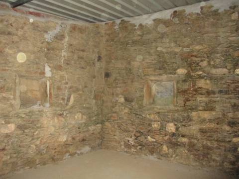 construção de pedra, terreno,