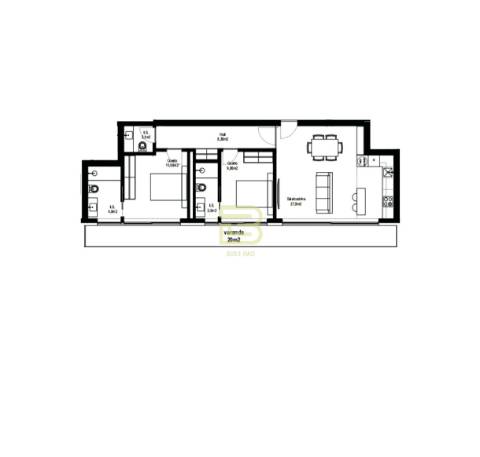 Apresentamos um T2 no empreendimento Green Plaza