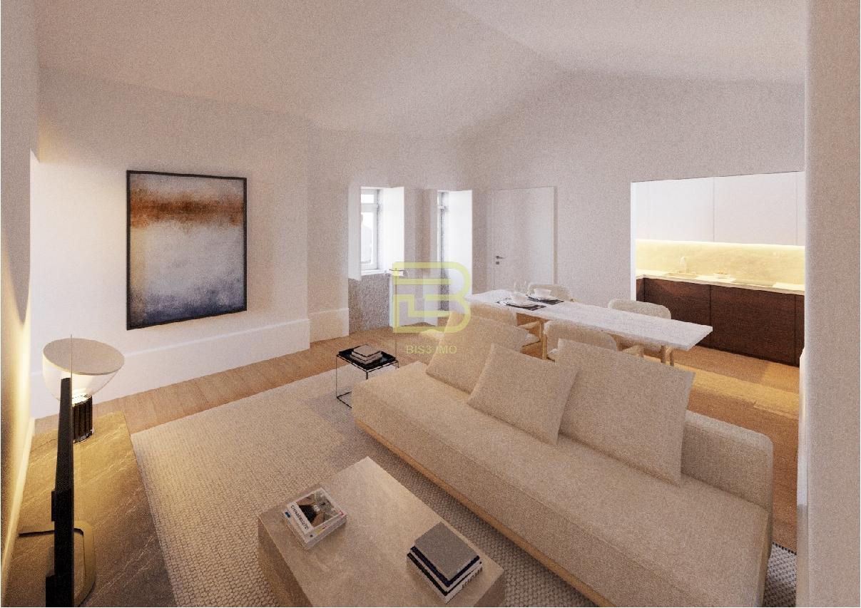 Apartamento T1 renovado pelo atelier Martina Arquitectura na tradicional Travessa de São Víctor.