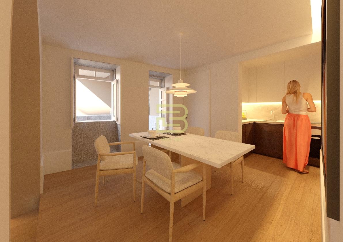 Apartamento T1 renovado pelo atelier Martina Arquitectura na tradicional Travessa de São Víctor.