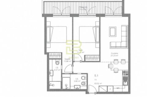 Apartamento T2, com varanda na Rua Pinto Bessa, Porto