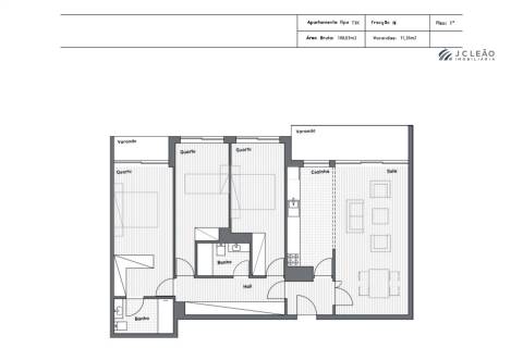 Apartamento T3 com varanda, suite e 2 lugares de garagem em Vila Nova de Gaia