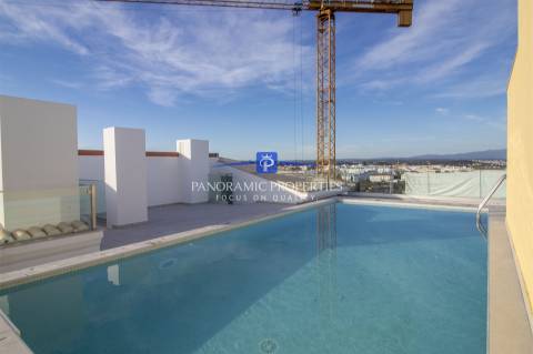 Apartamentos de luxo e de estilo moderno com três quartos em construção.