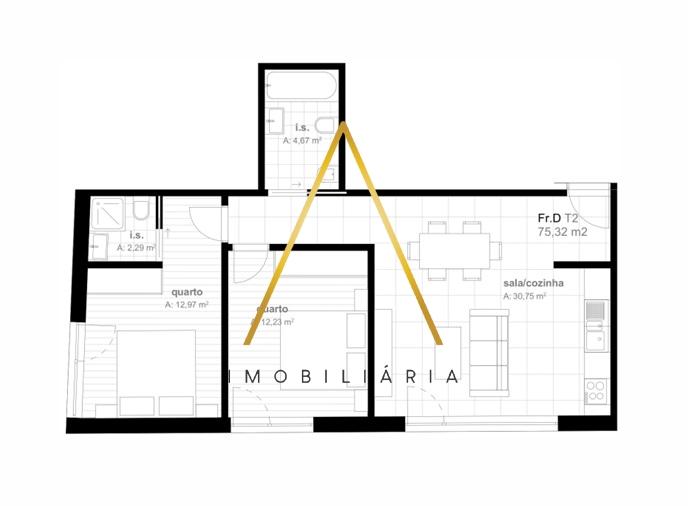 Apartamento T2 no centro da cidade