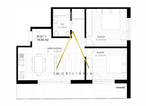 Apartamento T2 no centro da cidade