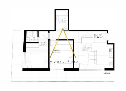 Apartamento T2 no centro da cidade